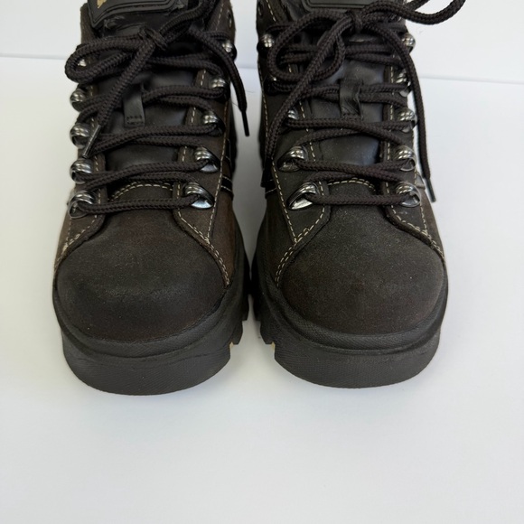 Vintage Y2K Skechers Jammers Chunky Platform Shoes Loafers Lace Up Brown Size 8 - Picture 8 of 11